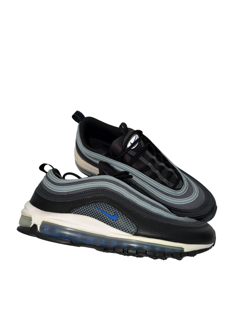 Nike Air Max 97 Sneakers – Black / Grey with Blue Accents (Men’s 9.5)