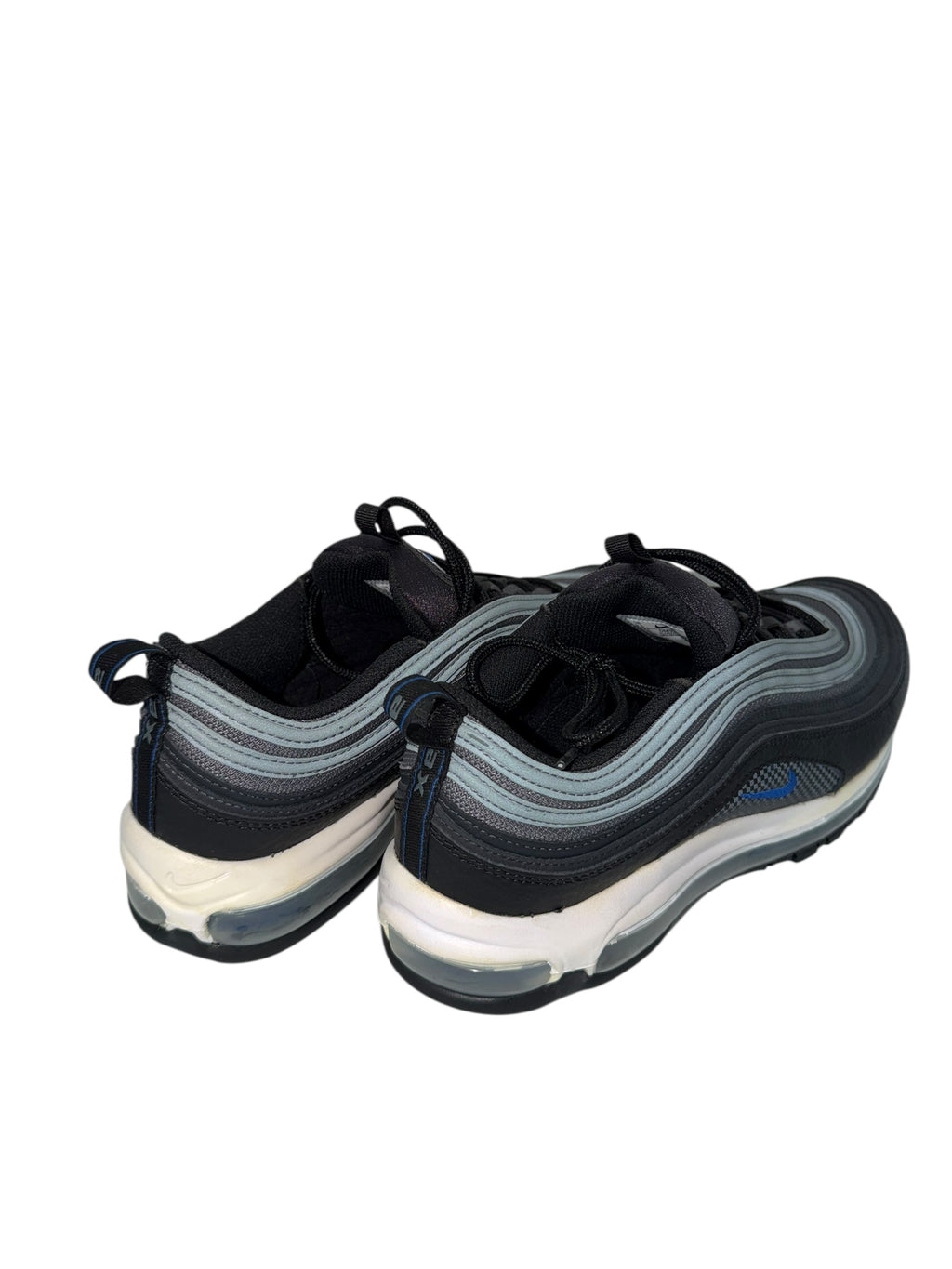 Nike Air Max 97 Sneakers – Black / Grey with Blue Accents (Men’s 9.5)